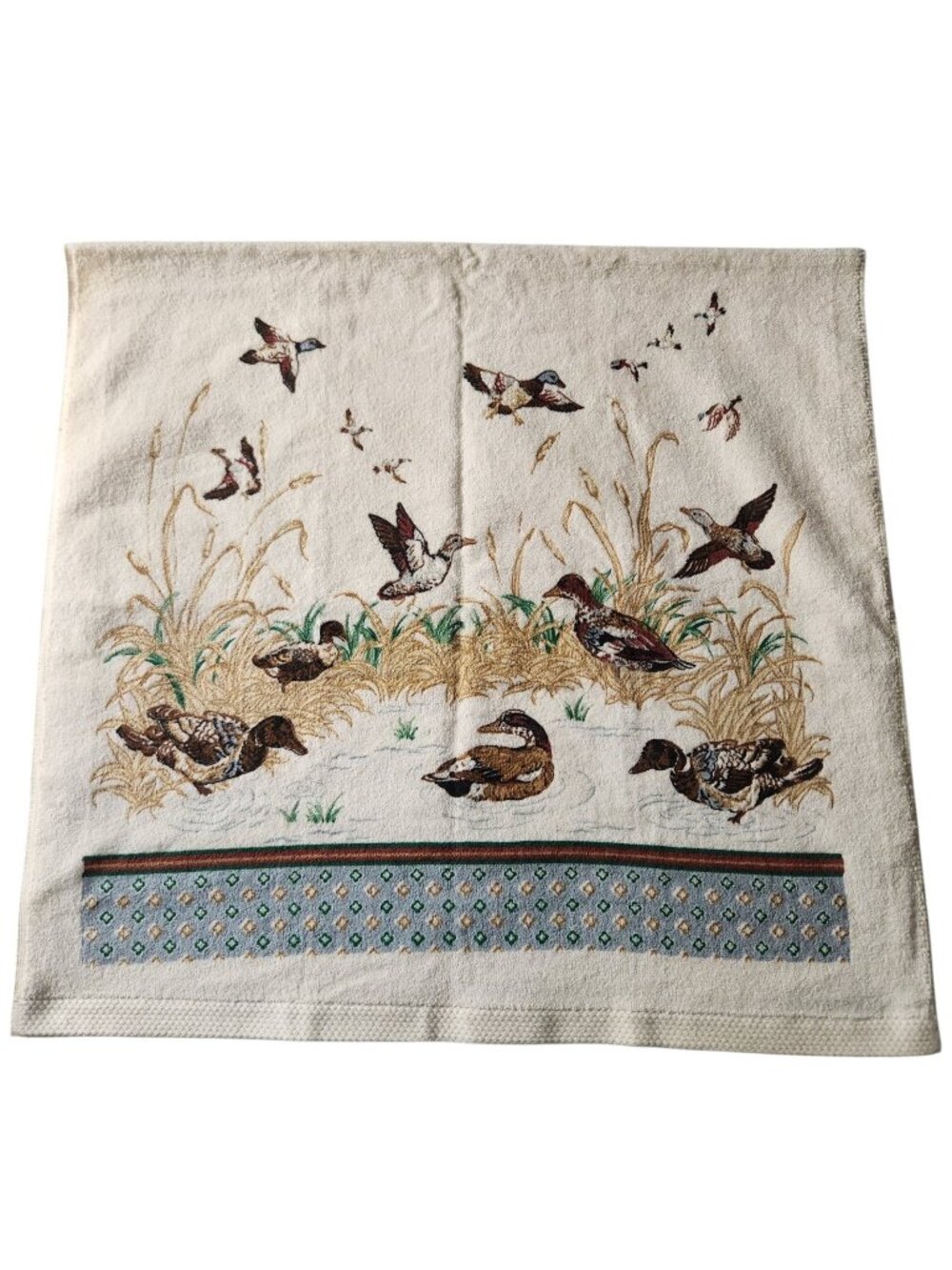 Vintage Fieldcrest Mallard Duck Bath Beach Towel Cabin Man Cave Bathroom